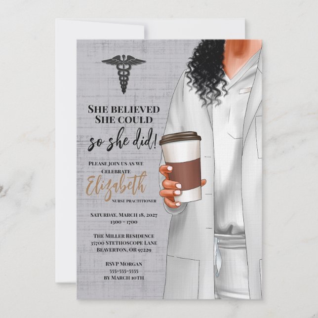 White Coat Medical School Graduation Invitation (Front)