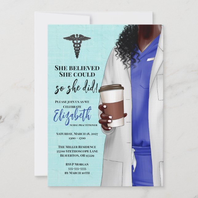 White Coat Medical School Graduation Invitation (Front)