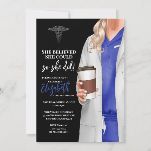 White Coat Medical School Graduation Invitation