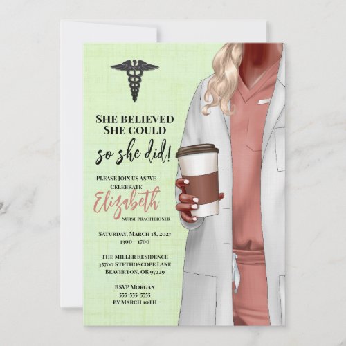 White Coat Medical School Graduation Invitation