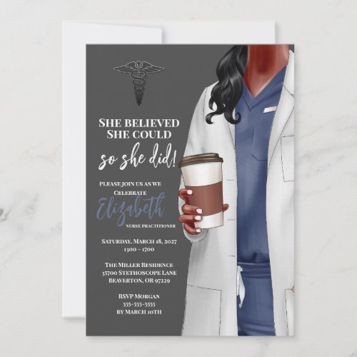 White Coat Medical School Graduation Invitation