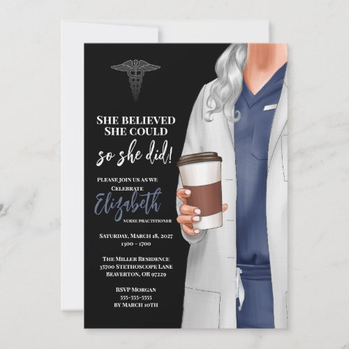 White Coat Medical School Graduation Invitation