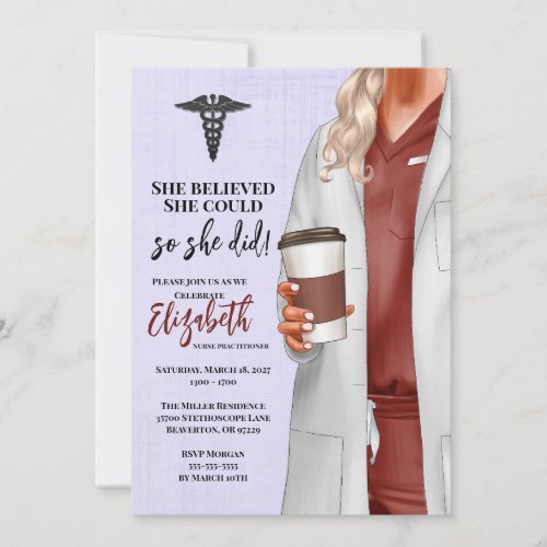 White Coat Medical School Graduation Invitation