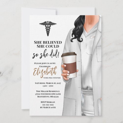 White Coat Medical School Graduation Invitation