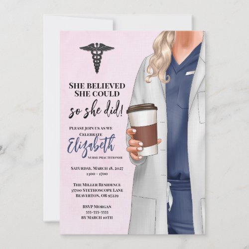 White Coat Medical School Graduation Invitation