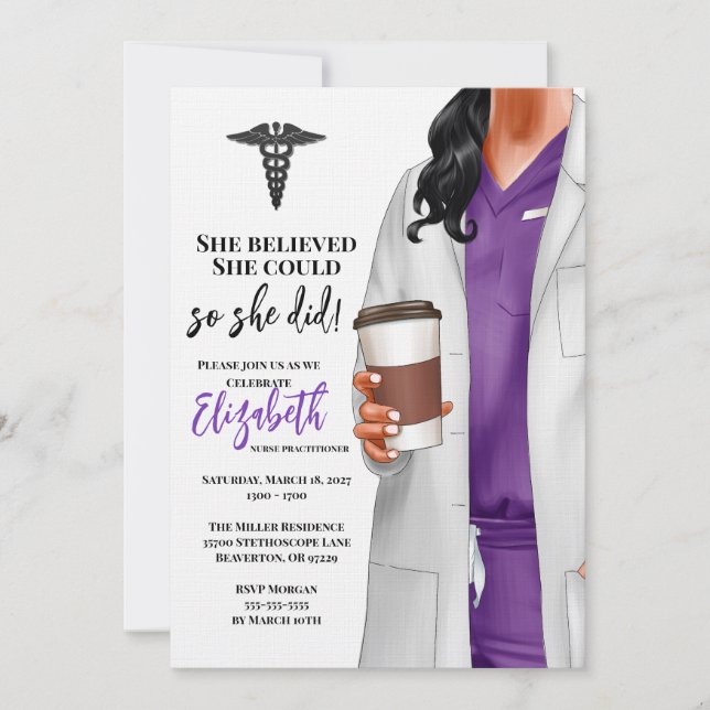 White Coat Medical School Graduation Invitation (Front)