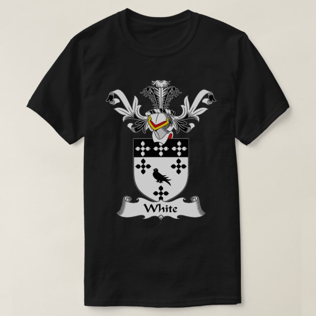 White Coat of Arms  Family Crest  T-Shirt (Design Front)