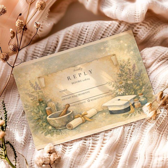 White Coat Pharmacy Graduation RSVP Card (Creator Uploaded)