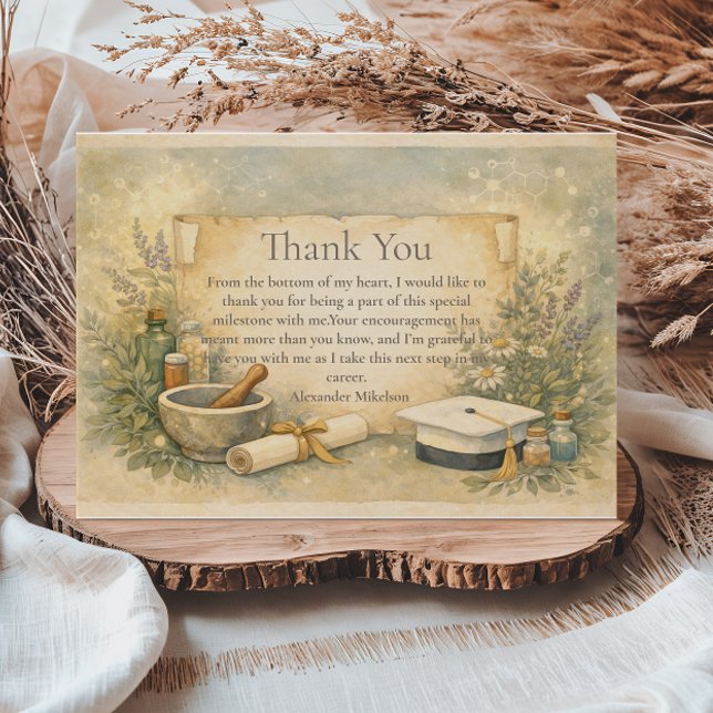White Coat Pharmacy Graduation Thank You Card (Creator Uploaded)
