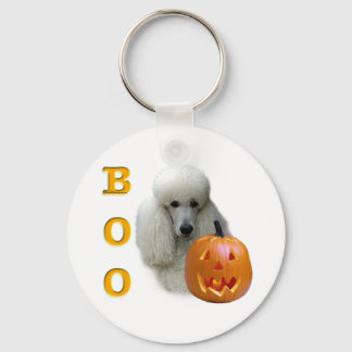 White Coated Poodle Boo Keychain