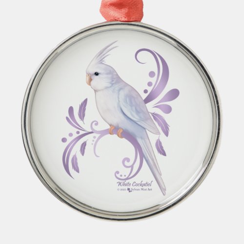 White Cockatiel Metal Ornament