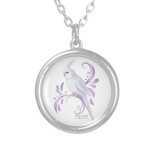 White Cockatiel Silver Plated Necklace