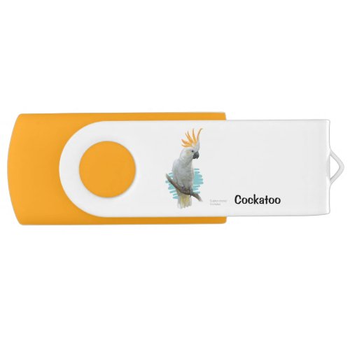 White Cockatoo Bird Flash Drive