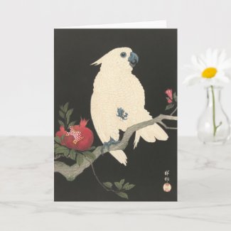 White Cockatoo - Japanese Fine Art Greeting Card