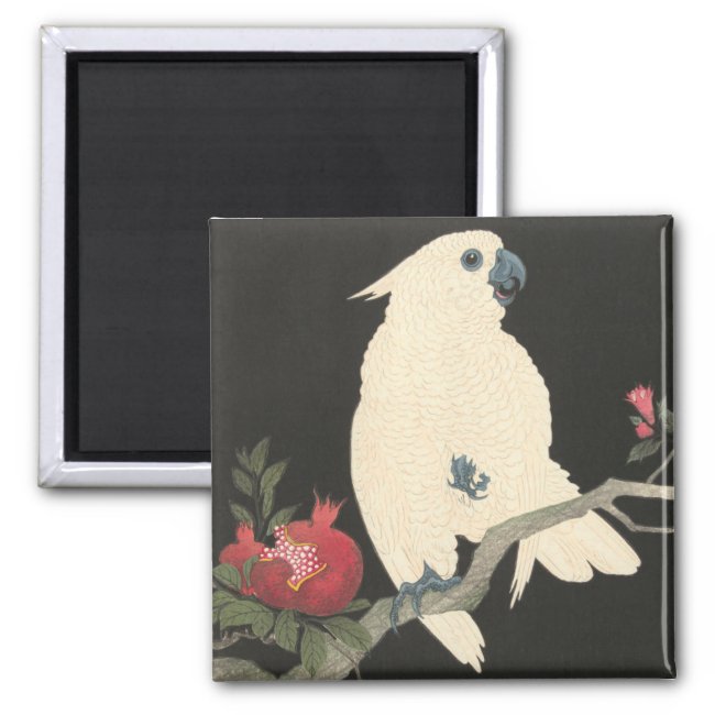 White Cockatoo - Vintage Japanese Fine Art Magnet