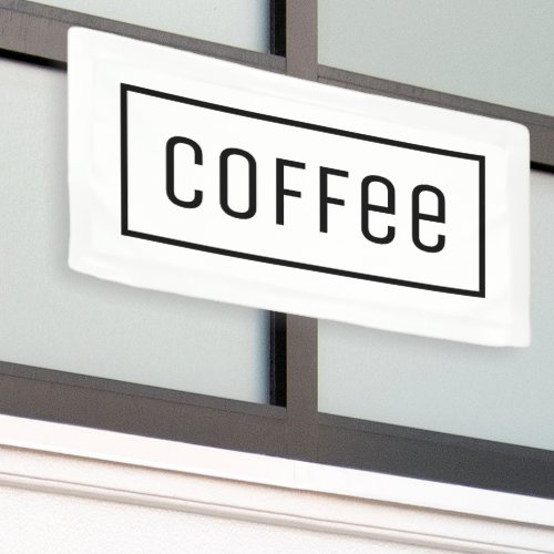 WHITE COFFEE OPEN SIGN