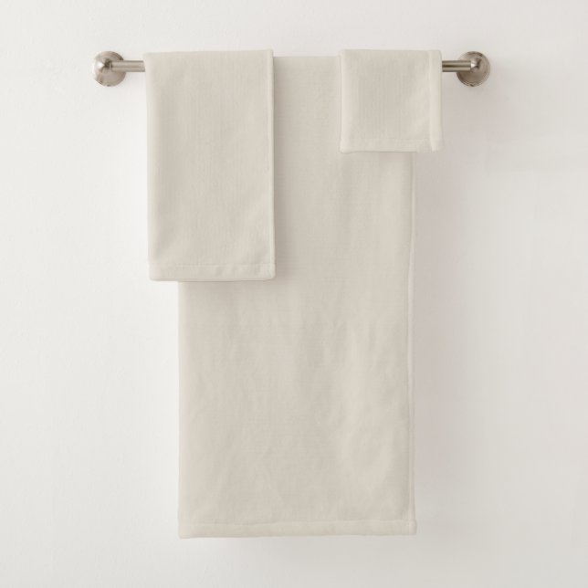 White Coffee Solid Color Bath Towel Set (Insitu)