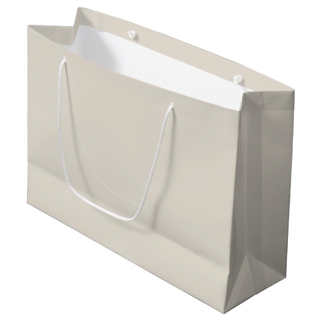 White Coffee Solid Color Large Gift Bag (Front Angled)