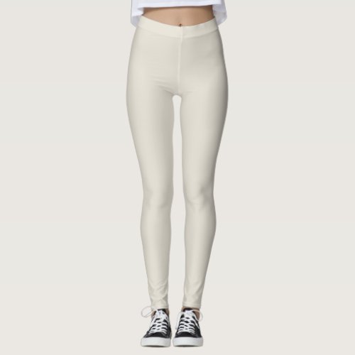 White Coffee Solid Color Leggings