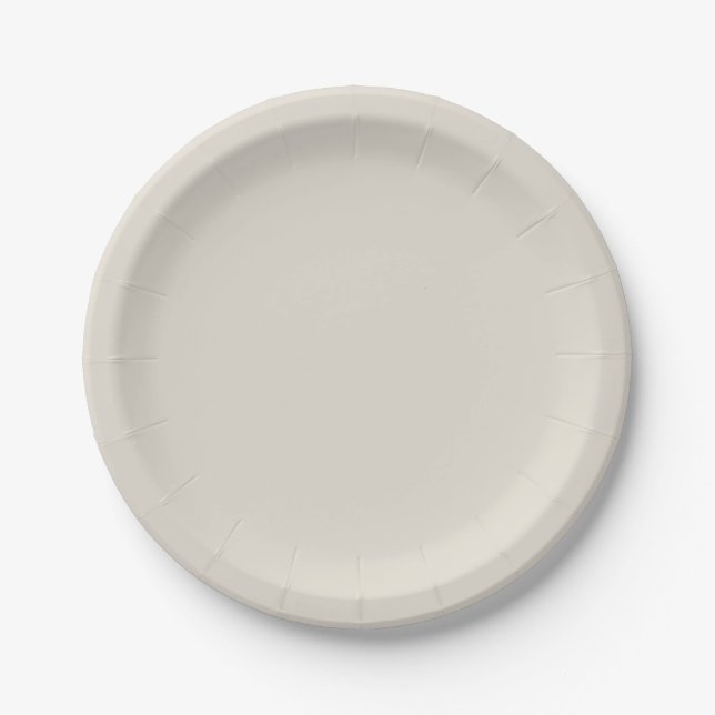 White Coffee Solid Color Paper Plates (Front)
