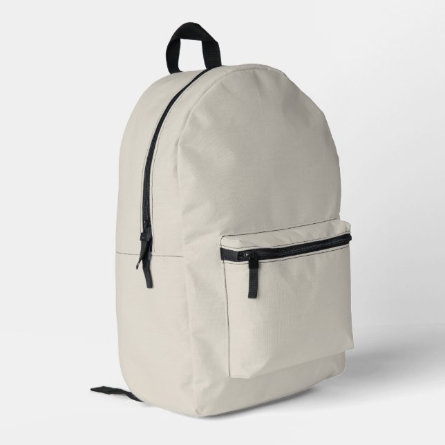White Coffee Solid Color Printed Backpack (Back Corner Left)