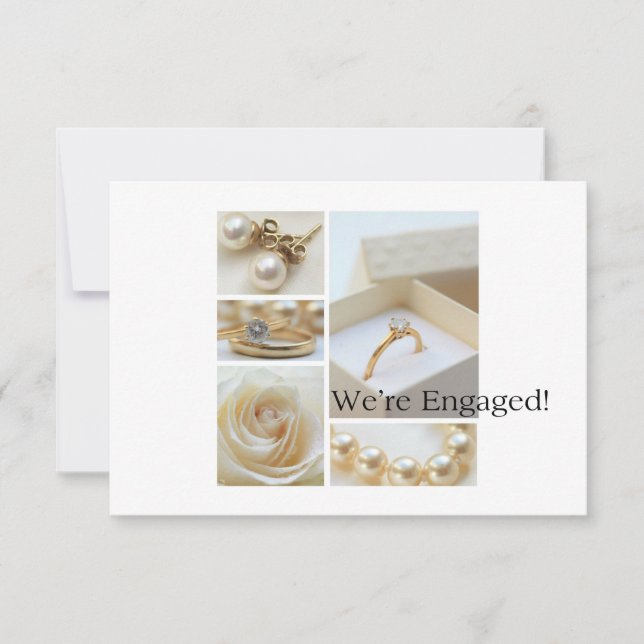 White collage engagement announcement (Front)
