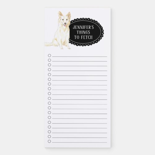 White Collie Shopping List Magnetic Notepad