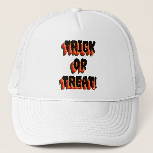 White color cap with halloween Trick or Treat
