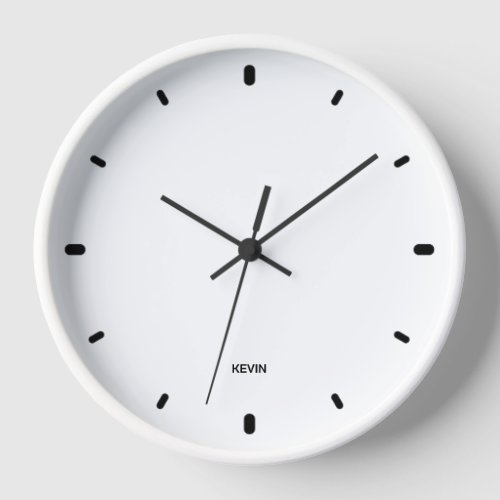 White color clock face with black hours  numbers