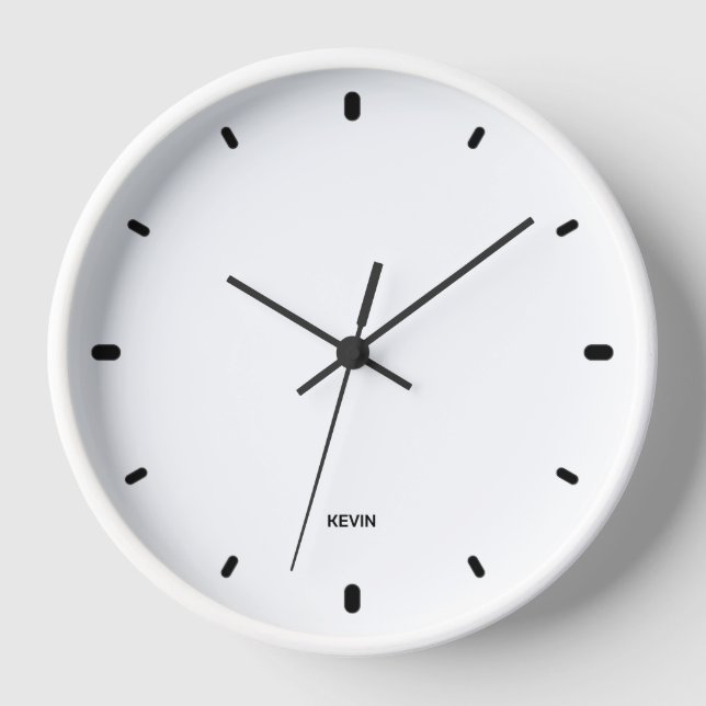 White color clock face with black hours & numbers (Front)