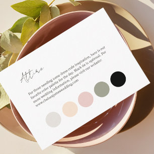 White Color Dot Wedding Dress Attire Enclosure Card