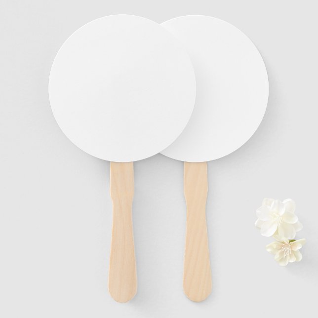 White color  hand fan (Front and Back)