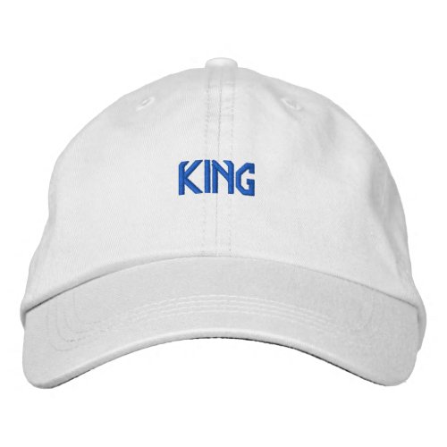 White Color KING Wonderful Impressive Supreme_Hat Embroidered Baseball Cap