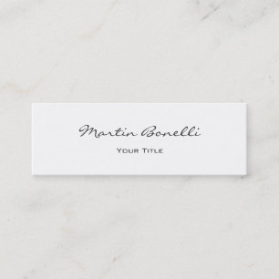 White Color Script Chic Trendy Business Card