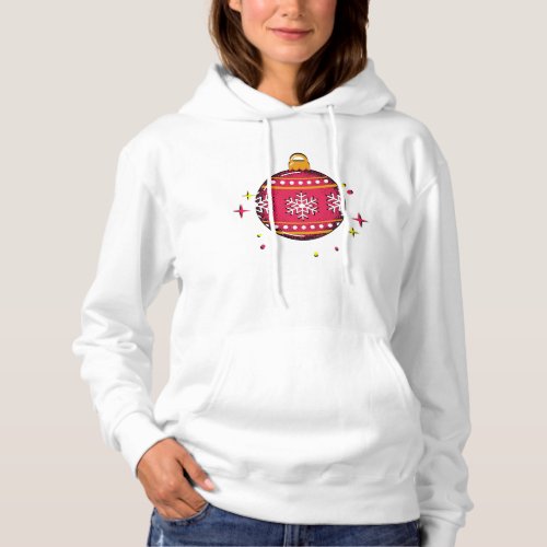 White color sweatshirt with Christmas design ornam