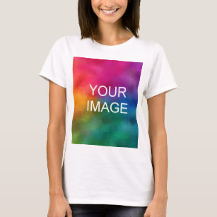 White Color Template Custom Add Photo Image Logo T-Shirt