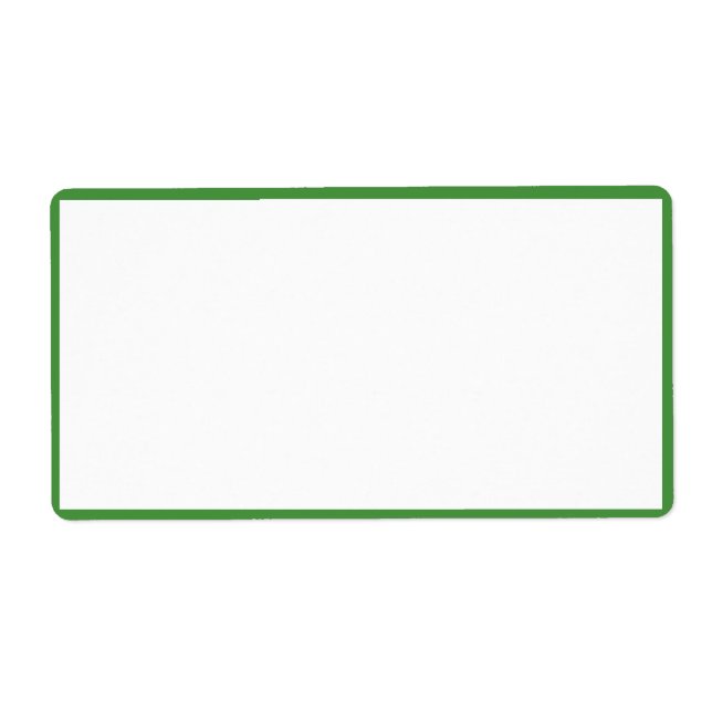 White Color with Thin Green Borders Label (Front)