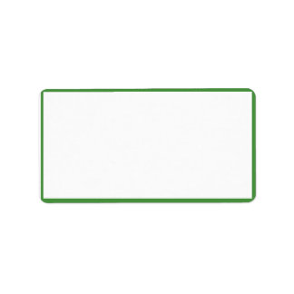 White Color with Thin Green Borders Label