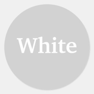 White Color Word on Gray Stickers