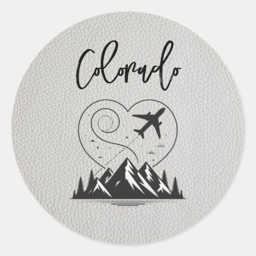 White Colorado Passport  Classic Round Sticker