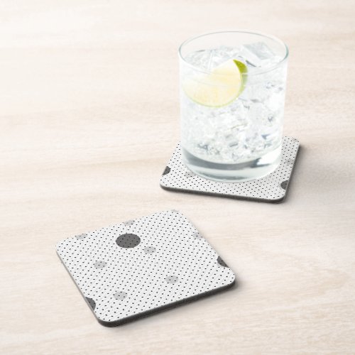 White Colored Abstract Polka Dots b3 Beverage Coaster