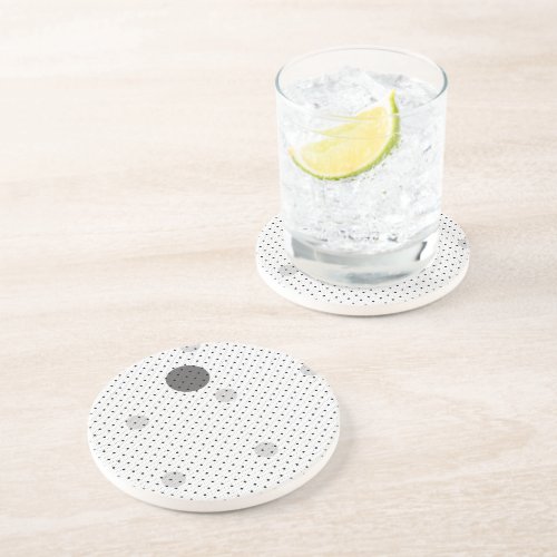 White Colored Abstract Polka Dots b3 Coaster