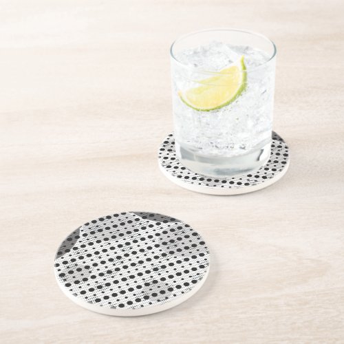 White Colored Abstract Polka Dots g9 Coaster