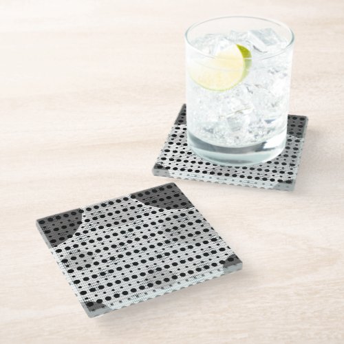 White Colored Abstract Polka Dots g9 Glass Coaster