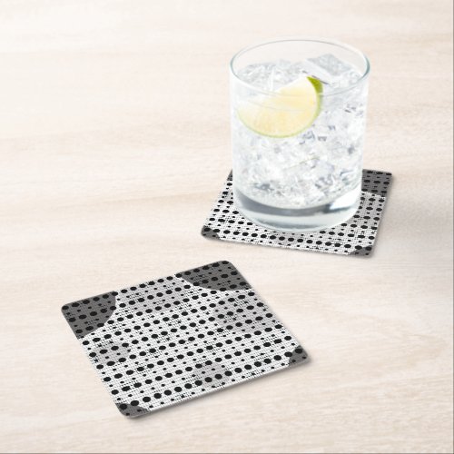 White Colored Abstract Polka Dots g9 Square Paper Coaster