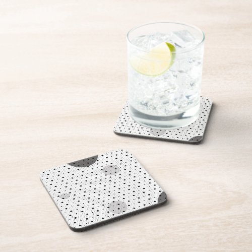 White Colored Abstract Polka Dots h11 Beverage Coaster