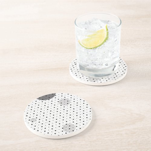 White Colored Abstract Polka Dots h11 Coaster