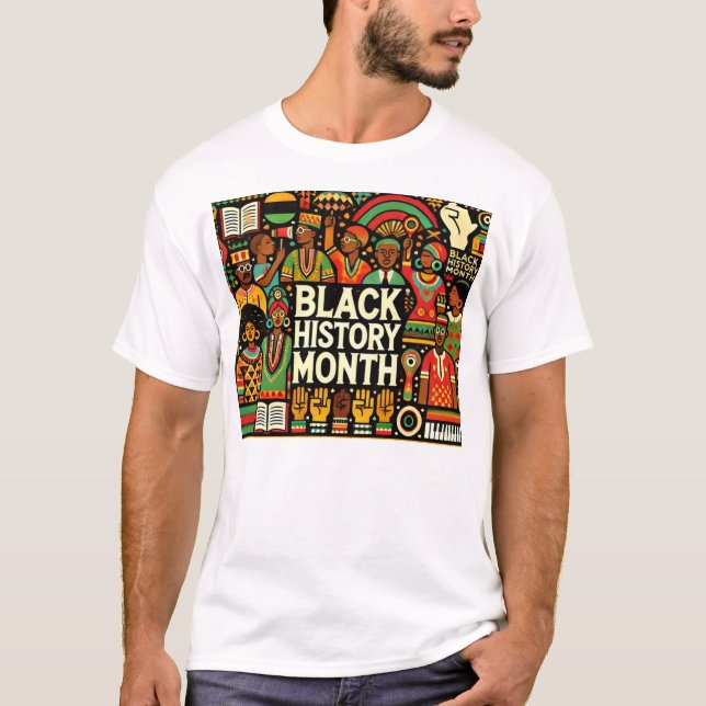 White Colorful Afro Culture Graphics  T-Shirt (Front)