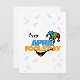 White Colorful April Fools' Day Holiday Card