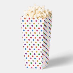 White Colorful Rainbow Polka Dots Design Favor Boxes